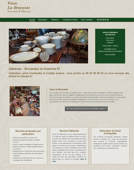 Vava La Brocante création et référencement site internet